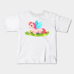 Cute pink baby unicorn Kids T-Shirt